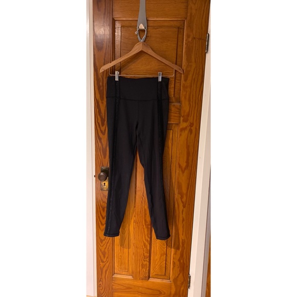 Black lululemon leggings with detailing - Picture 3 of 6